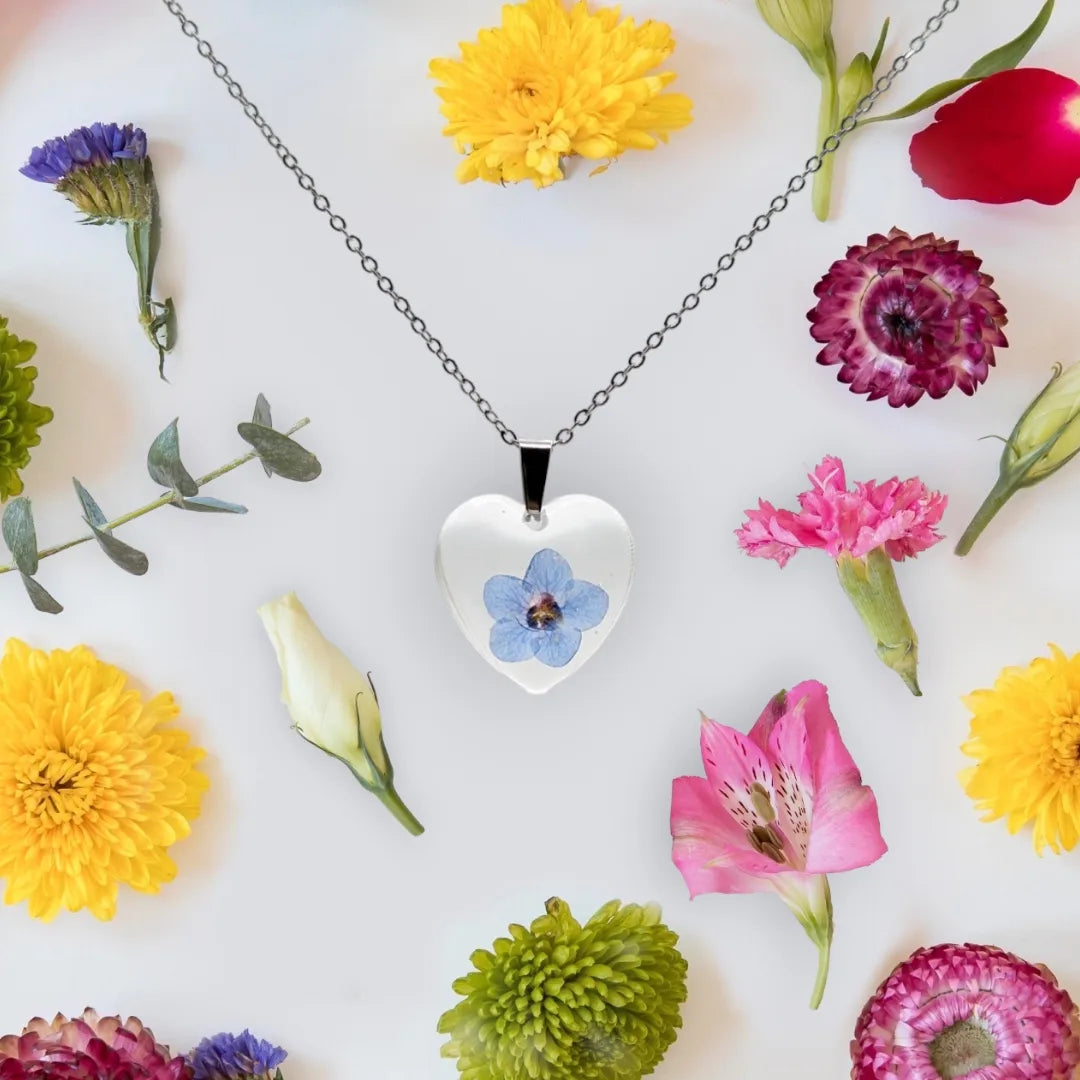 Forget-Me-Not Heart Necklace