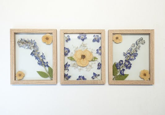 Pressed flowers Triples Frame Design