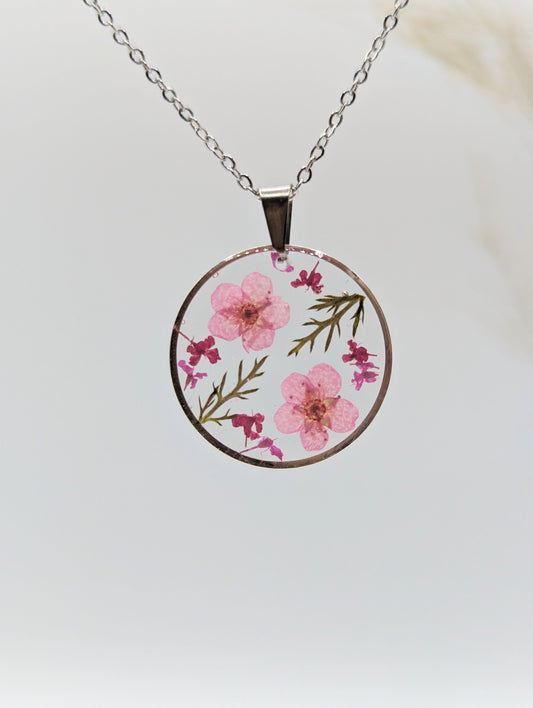 Pink Cleveland flower Necklace