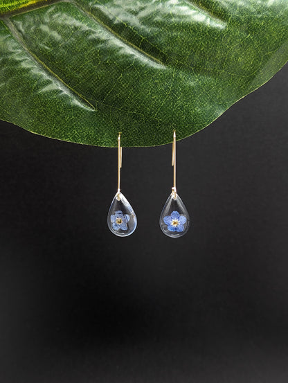 Forget Me Not tear drop earrings