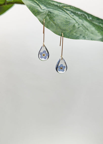 Forget Me Not tear drop earrings