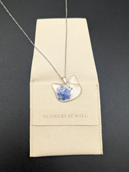 Forget Me Not Cat Necklace