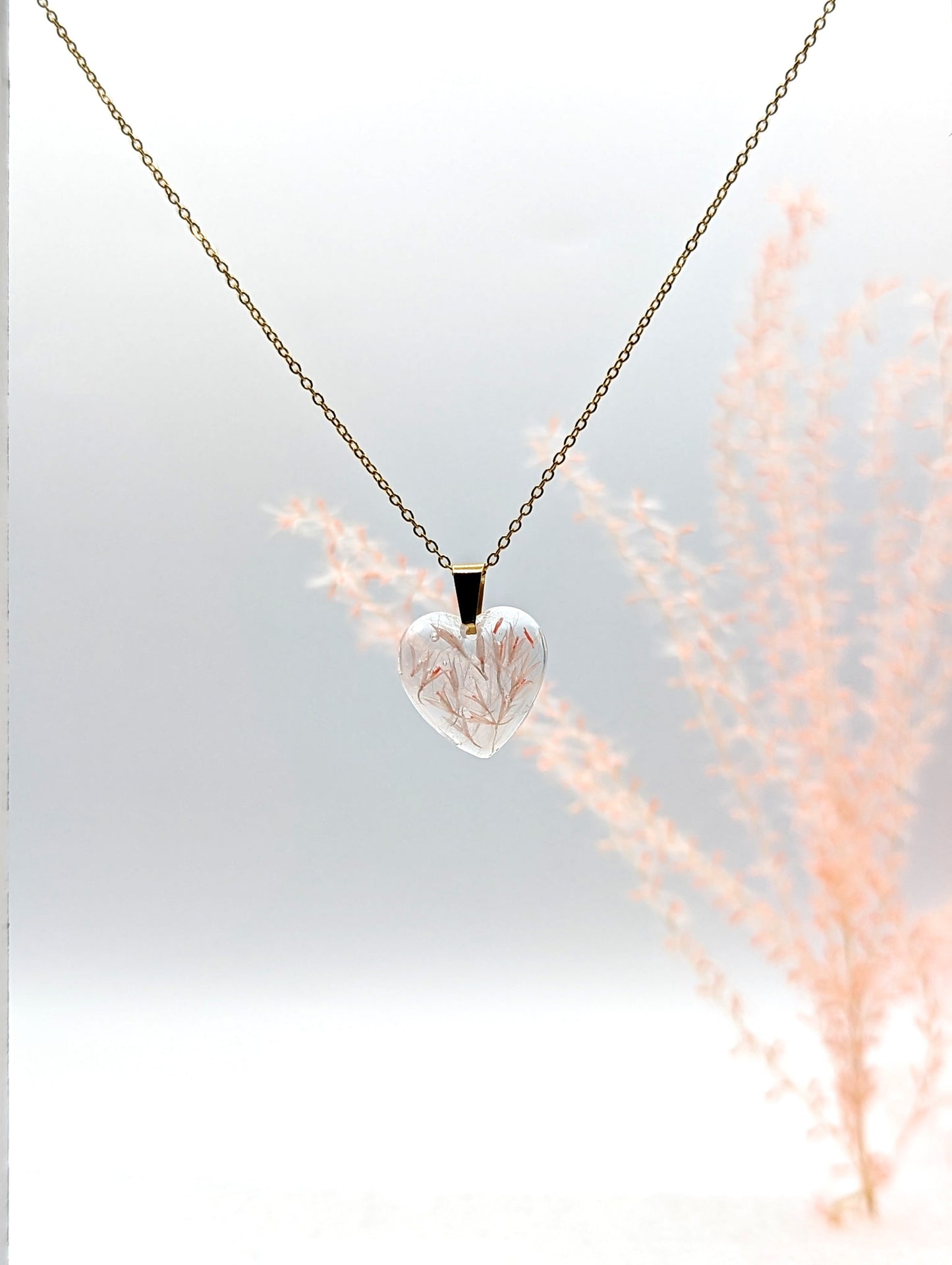 Pink Pampas Grass Necklace